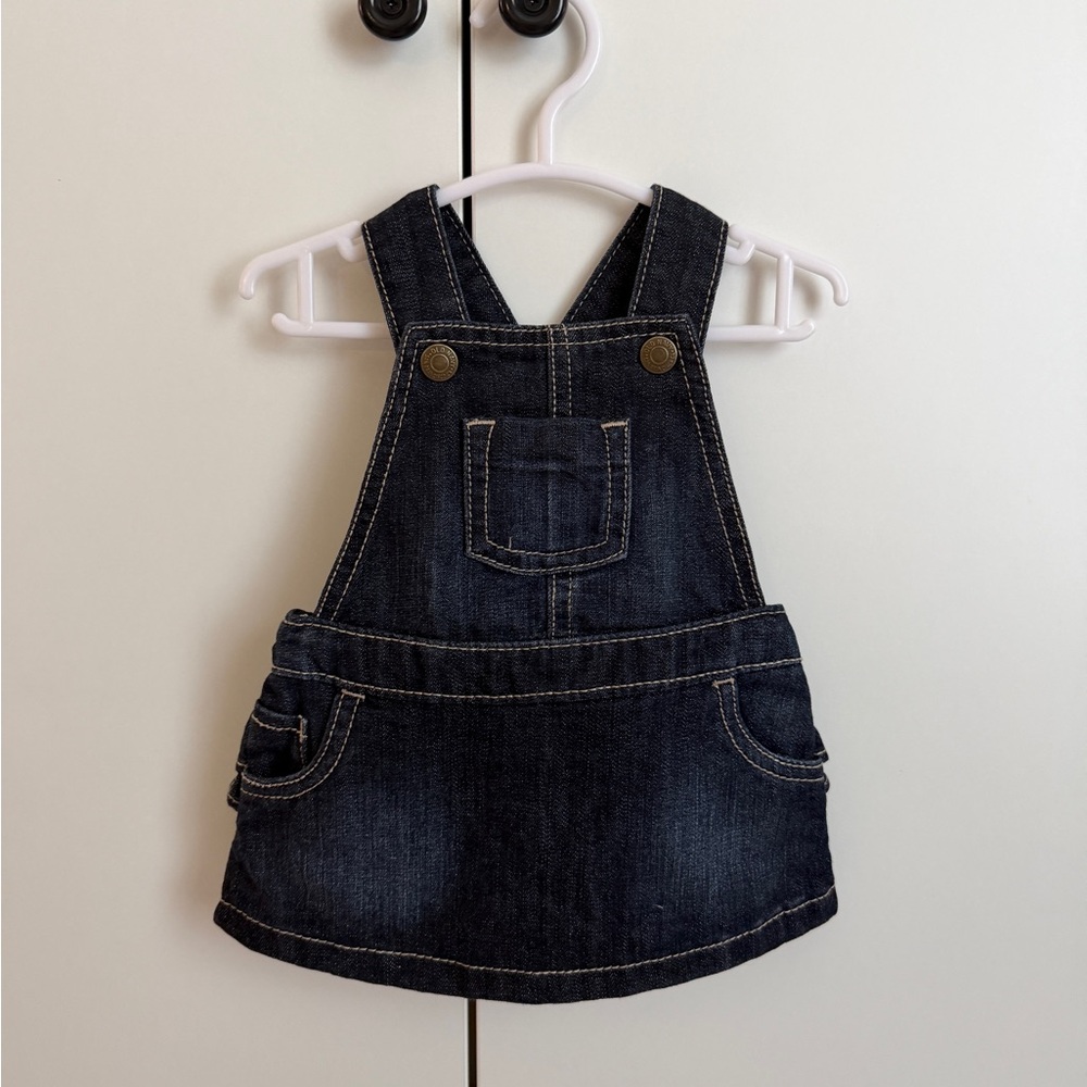 Old Navy 0-3mo Girl’s Dark Denim Overall Dress